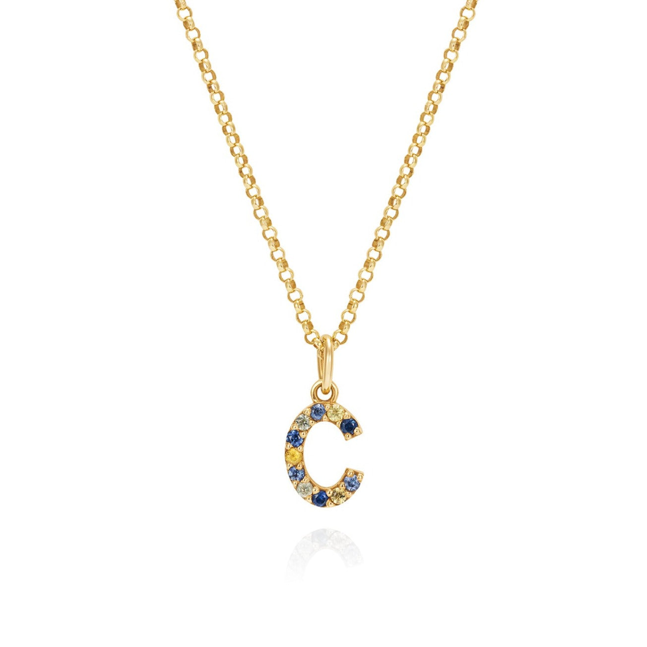 Oceanic Blue Sapphire Initial Necklace Ivy Nixon