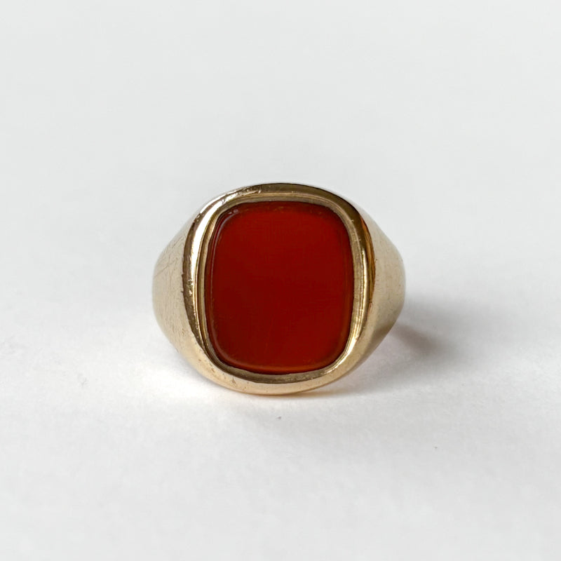 Carnelian Cushion Signet Ring