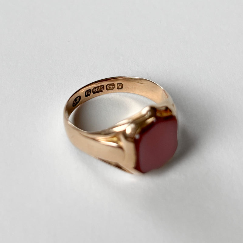 Large Carnelian Shield Signet Ring