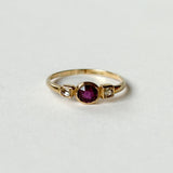 Antique Diamond & Garnet Trilogy Ring