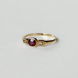 Antique Diamond & Garnet Trilogy Ring