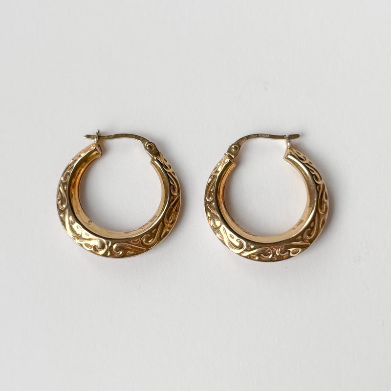 Vintage Engraved Creole Hoops