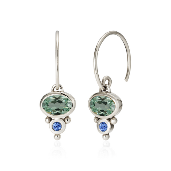 Florence Hoop Earrings - Green Sapphire