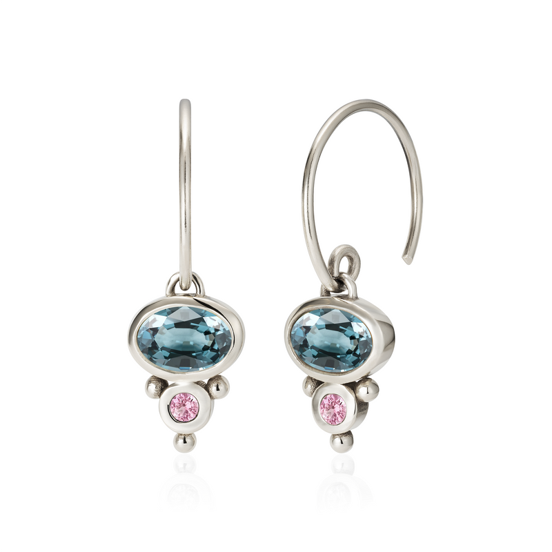 Florence Hoop Earrings - Blue Spinel