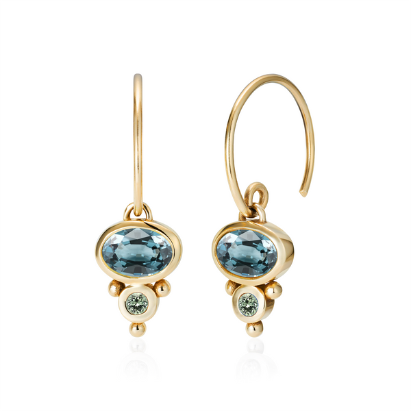 Florence Hoop Earrings - Blue Spinel