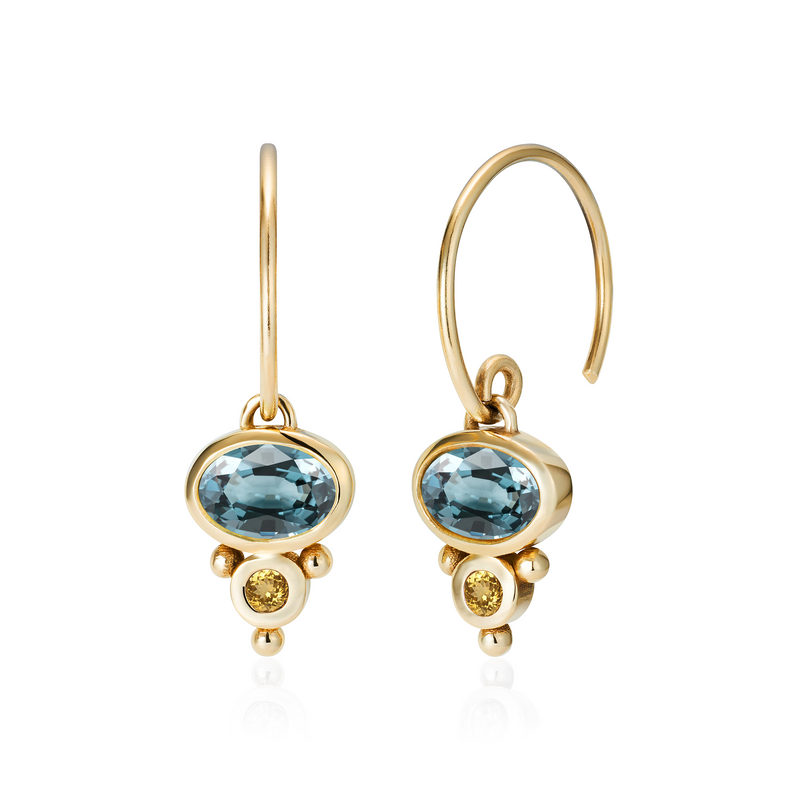 Florence Hoop Earrings - Blue Spinel