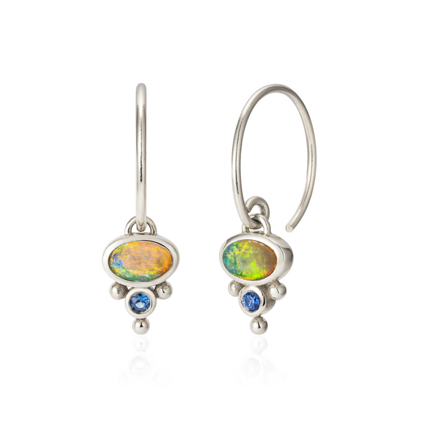 Petite Florence Hoop Earrings - Opal