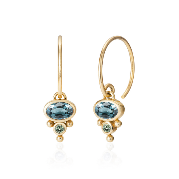 Petite Florence Hoop Earrings - Blue Spinel