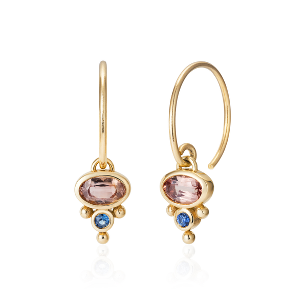 Petite Florence Hoop Earrings - Peach Spinel