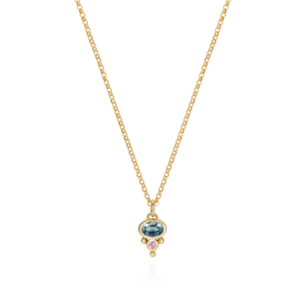 Petite Florence Necklace - Blue Spinel