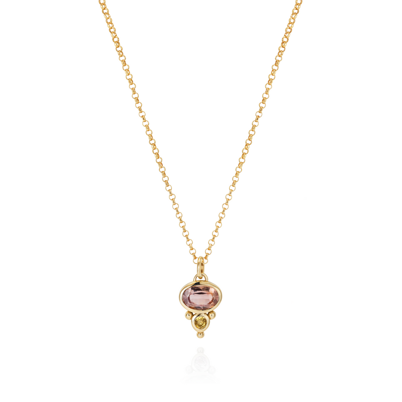 Florence Necklace - Peach Spinel