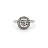 French Deco Halo Ring